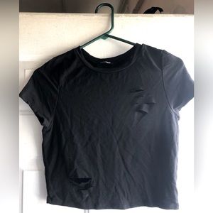 Casual lover distressed crop top